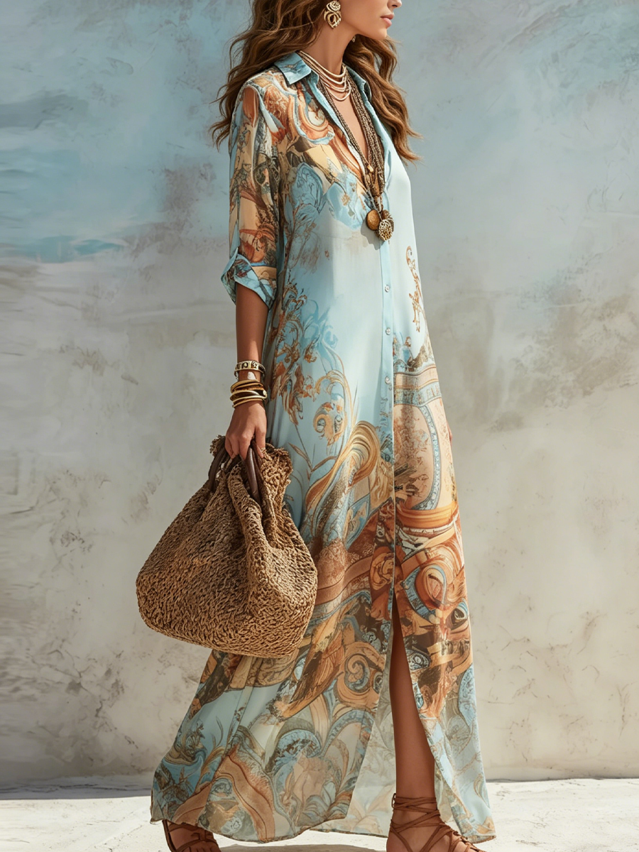 Divine | Floral Chiffon Maxi Dress