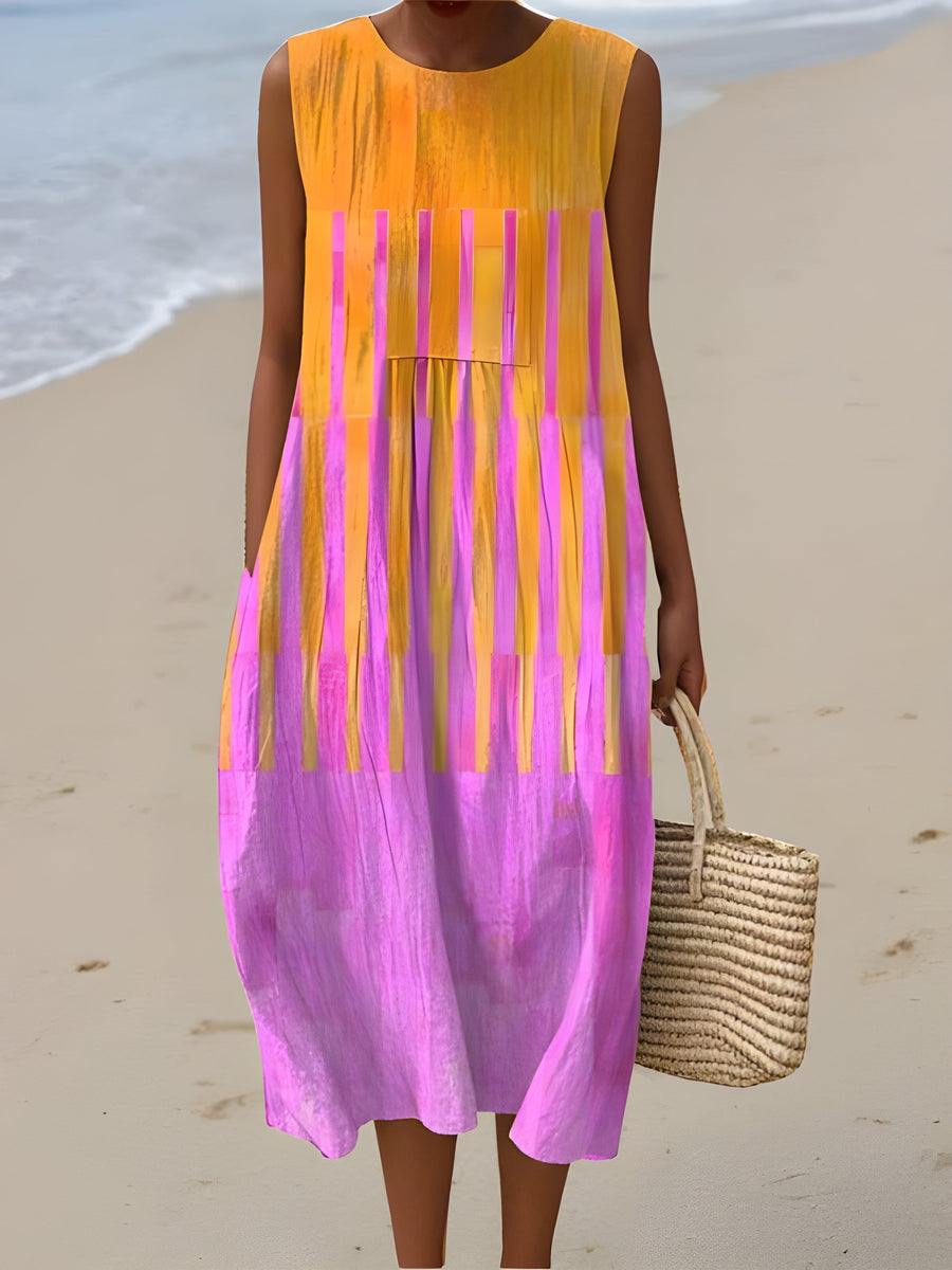 Lucy™ Sunset Stripe Midi Dress