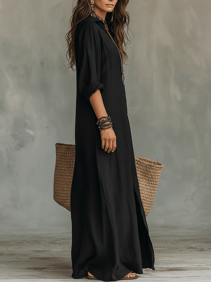 Maeve | Flowy Button-Front Maxi Dress
