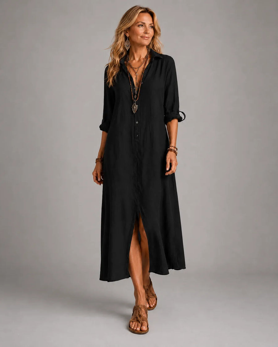 Maeve | Flowy Button-Front Maxi Dress