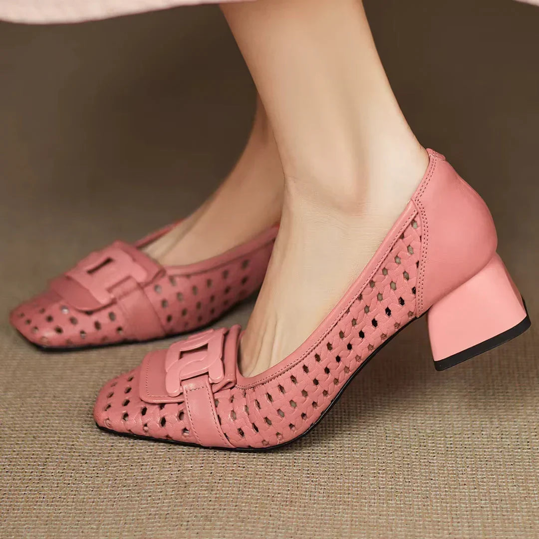Solea Woven Leather Heels