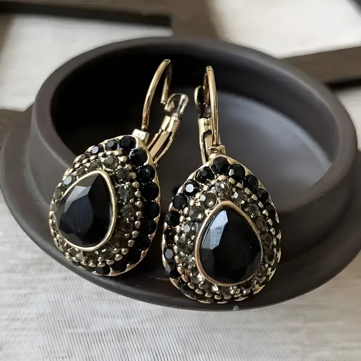 Vintage Crystal Teardrop Earrings