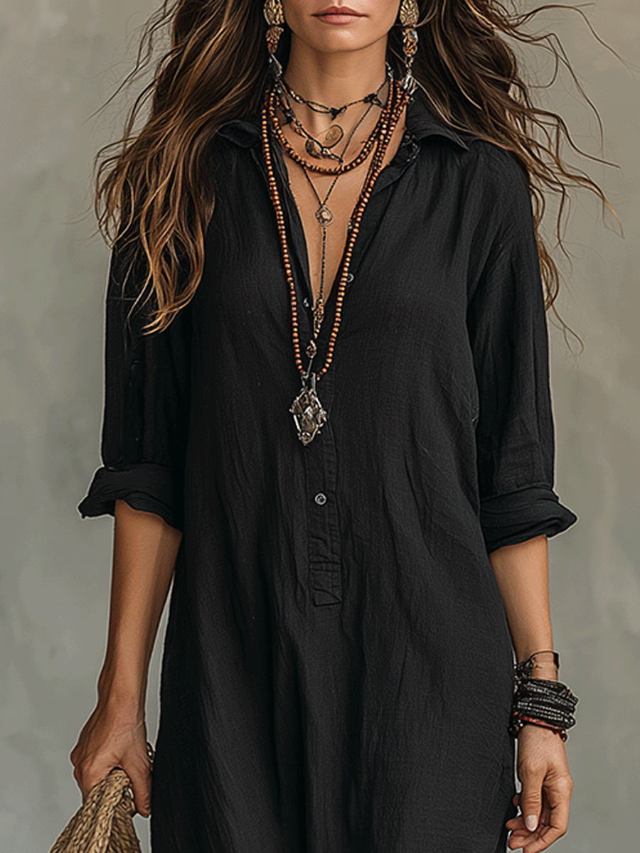 Maeve | Flowy Button-Front Maxi Dress