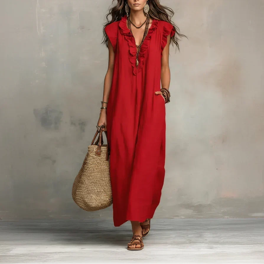 Valentina | Effortless Ruffle Maxi Dress